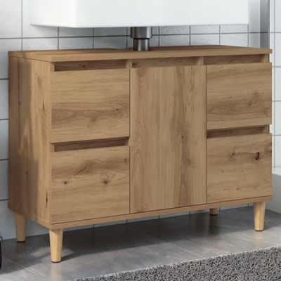 vidaXL Umývadlová skrinka dub artisan 80x33x60 cm kompozitné drevo