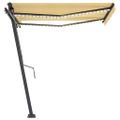 vidaXL Automatická markíza, LED a senzor vetra 350x250 cm žlto-biela