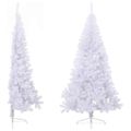 vidaXL Umelý polovičný vianočný stromček+stojan, biely 240 cm, PVC
