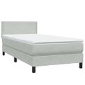 vidaXL Posteľný rám boxsping s matracom bledosivý 90x220 cm zamat