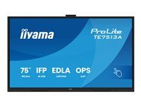 iiyama ProLite TE7513A-B3AG - 75" Trieda uhlopriečky (74.52" zobraziteľný) displej LCD s LED podsvietením - interaktívny digital signage - s dotykovou obrazovkou (multi touch) / voliteľná funkcia PC slotu - 4K UHD (2160p) 3840 x 2160 - čierny rám s matným povrchom