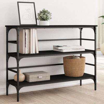 vidaXL Konzolový stolík čierny 100x32x75 cm kompozitné drevo