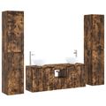 vidaXL Sada kúpeľňového nábytku 5 ks Dymový dub 33 x 34,5 x 160 cm