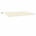 vidaXL Automatická markíza, LED a senzor vetra 600x300 cm, krémová