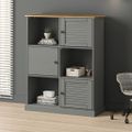 vidaXL Knižnica VIGO sivá 90x35x114,5 cm masívna borovica