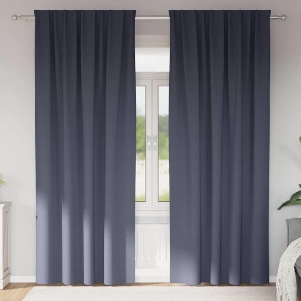 vidaXL Záclony na zatemnenie s krúžkami 2 pcs Antracit 260 x 140 cm