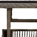 vidaXL Záhradný zdvíhací stôl Sivá 100 x 55 x 37 cm Twist ratan a sklo
