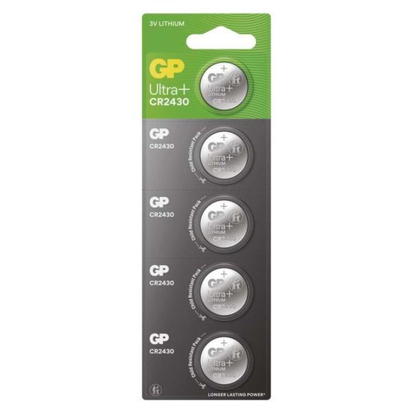 Lítiová gombíková batéria GP Ultra plus CR2430, 5 ks