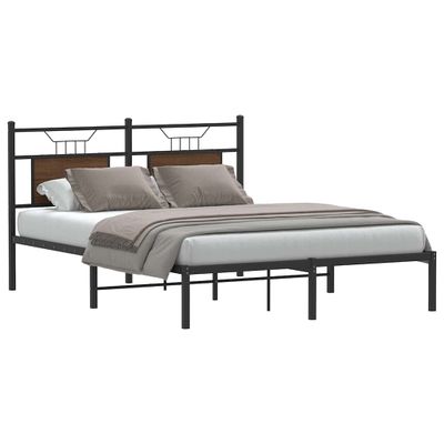 vidaXL Posteľný rám bez matraca hnedý dub 140x190 cm kompozitné drevo