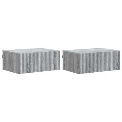 vidaXL Nástenná nočná skrinka 2 pcs Sivá sonoma 49 x 34,5 x 20 cm