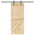 vidaXL Posuvné dvere NARVIK 90 x 210 cm (213,5 cm) Prírodná a čierna