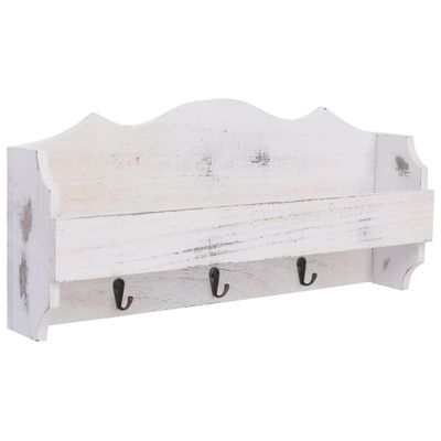 vidaXL Nástenný vešiak biely 50x10x23 cm drevený