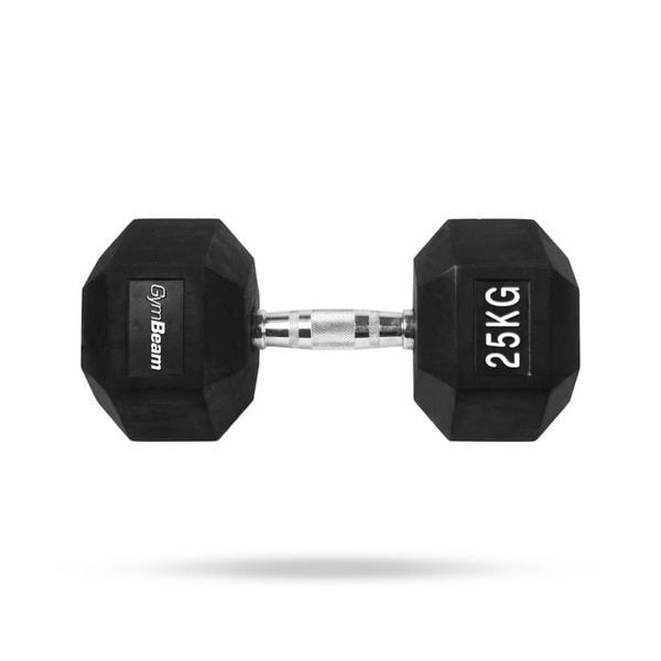 Hexagonálna jednoručka - GymBeam, biela, 25 kg, Iron, rubber, steel