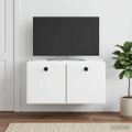 vidaXL Nástenná TV skrinka 59,5 x 41 x 30 cm Biela Kompozitné drevo