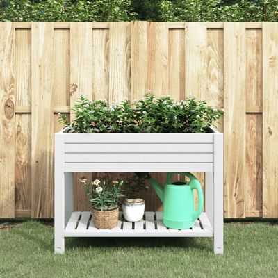 vidaXL Záhradný vyvýšený záhon biely 110x45x79 cm polypropylén