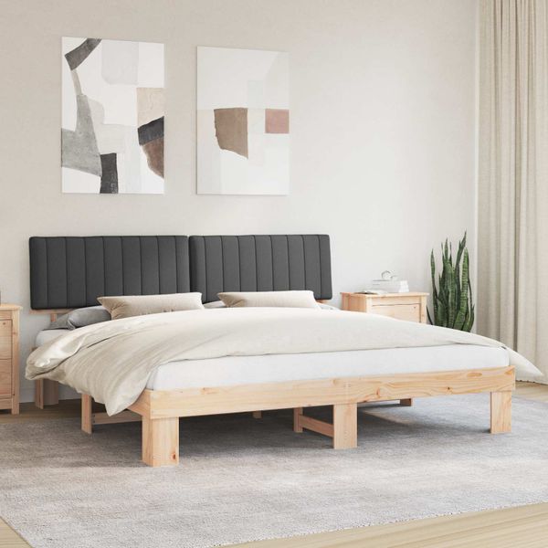 vidaXL Rám postele s čalúneným čelom Tmavo šedá 200 x 200 cm