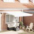 vidaXL Sklopná markíza Biela 300 x 250 cm Tkanina a hliník