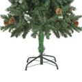 vidaXL Osvetlený umelý vianočný stromček s guľami 150 cm