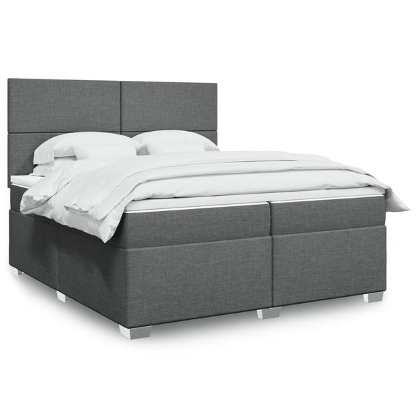 vidaXL Boxspring posteľ s matracom tmavosivá 200x200 cm látka