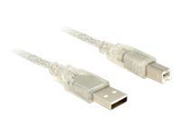 Kábel USB - USB typ B (M) do USB (M) - USB 2.0 - 1 m - priehľadný