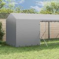 vidaXL Vonkajší koterec pre psov so strechou strieborný 2x6x2,5 m oceľ