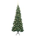 vidaXL Rohový umelý vianočný strom s 300 LED-i Zelená 210 cm PVC a kov