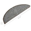 vidaXL Kobercové nášľapy na schody 15 ks sivé 65x21x4 cm