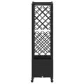 vidaXL Vyvýšený záhon s mriežkou a strechou Čierna 163 x 40 x 144 cm