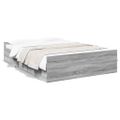 vidaXL Posteľný rám so zásuvkami sivý sonoma 120x190cm kompozit. drevo