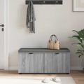 vidaXL Predsieňová lavica s vankúšom Sivá Sonoma 100 x 38 x 46 cm