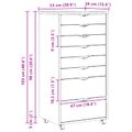 vidaXL Mobilný úložný kabinet s priehradkami MOSS 53 x 39 x 103 cm