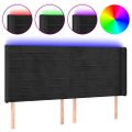 vidaXL Čelo postele s LED čierne 203x16x118/128 cm zamat