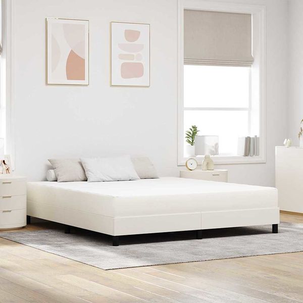 vidaXL Posteľná matrac s matracmi Krémová 180 x 200 cm látka
