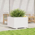 vidaXL Záhradný kvetináč biely 70x70x49,5 cm borovicový masív