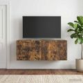 vidaXL Nástenná TV skrinka 98 x 31 cm Dymový dub Kompozitné drevo