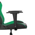 vidaXL Masážna herná stolička čierna a zelená umelá koža