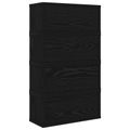 vidaXL Roh na skladovanie CD 4 ks Čierny dub 40 x 17 x 17 cm