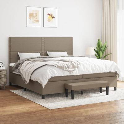 vidaXL Boxspring posteľ s matracom sivohnedý 200x200 cm látka