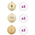 vidaXL Vianočná guľa sada XL 9 ks Zlatá Ø 15 cm Plast