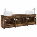 vidaXL Sada kúpeľňového nábytku 3 ks Dymový dub 49,5 x 44,5 x 66 cm