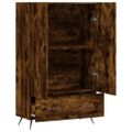 vidaXL Vysoká skrinka dymový dub 69,5x31x115 cm kompozitné drevo