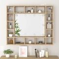 vidaXL Kúpeľňová zrkadlová skrinka s LED dub sonoma 91x15x76,5 cm