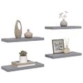 vidaXL Plávajúce nástenné police 4 ks, sivé 60x23,5x3,8 cm, MDF