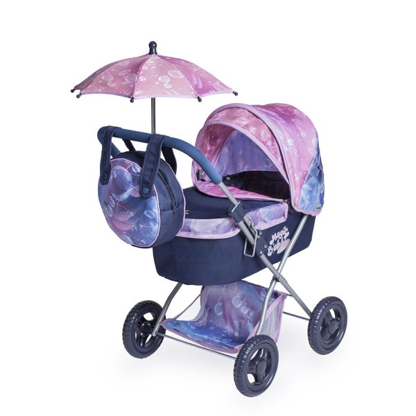 DeCuevas 85076 Skladací kočík pre bábiky so slnečníkom a taškou Magic Bubble 2024 - 60 cm