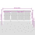 vidaXL Pletená záhradná brána strieborná 350x125 cm pozinkovaná oceľ