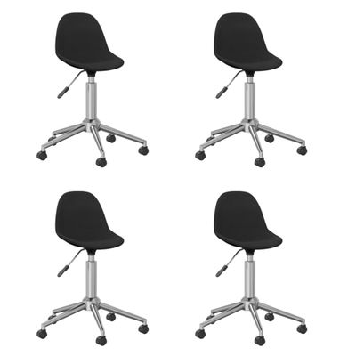 3086058 vidaXL Swivel Dining Chairs 4 pcs Black Fabric (2x333471)
