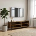 vidaXL TV skrinka 140 x 39,5 x 50 cm Dymový dub Kompozitné drevo