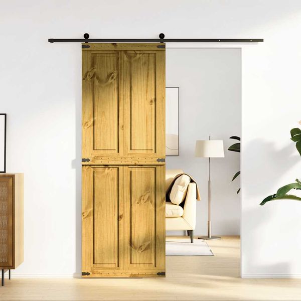 vidaXL Dvere do stodoly CORONA 70x210 cm masívna borovica