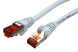 S/FTP patchkabel kat. 6, 0,25m, biely
