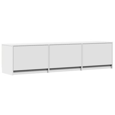 vidaXL TV skrinka s LED Biela 165 x 34 x 40 cm Kompozitné drevo